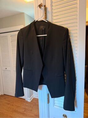 Theory Lanai Black Wool Blazer Jacket Size 2